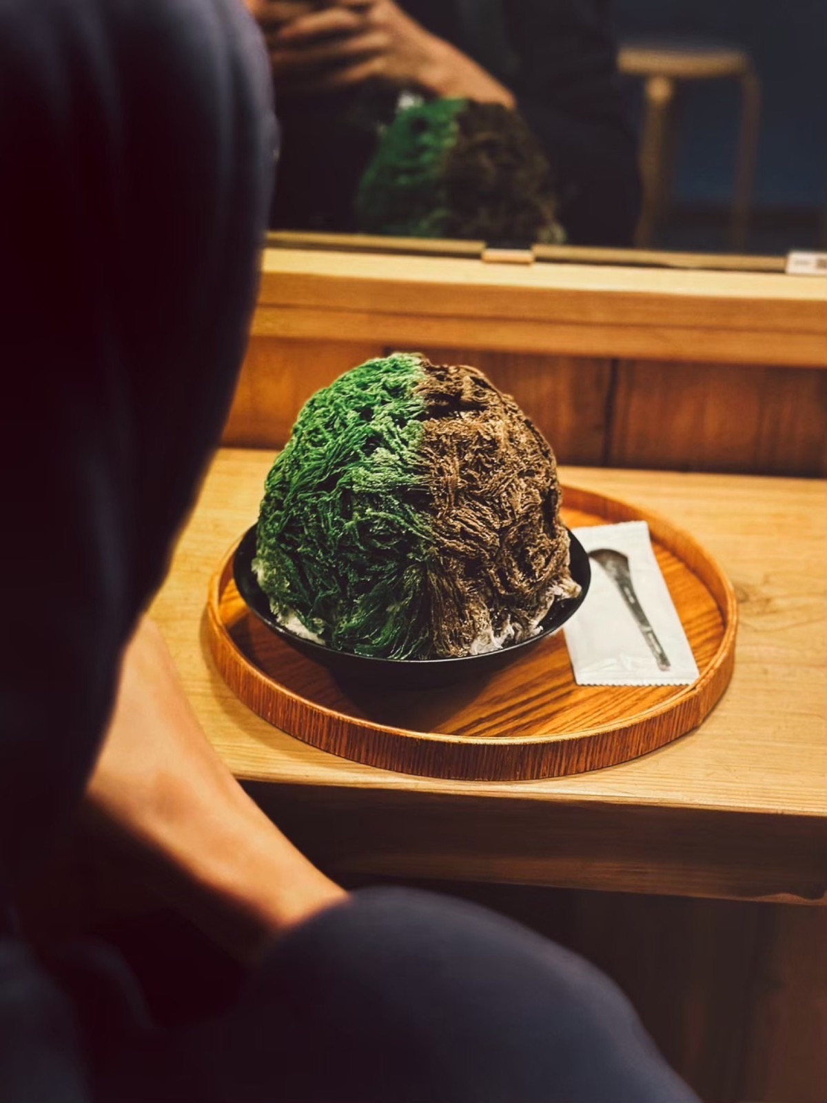抹茶與焙茶雙茶刨冰